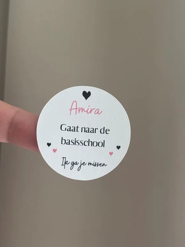 Afscheid stickers | Gaat naar de basisschool | roze of blauw