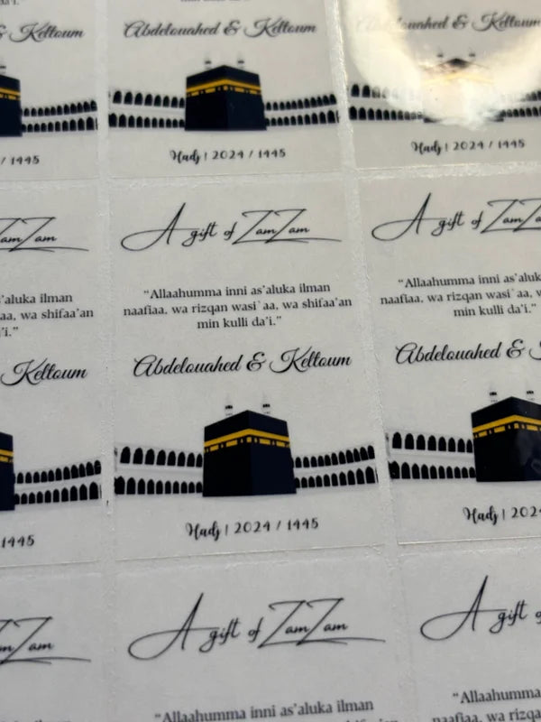 A gift of zamzam stickers