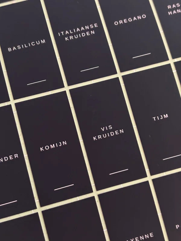 Kruidenlabels 3x6 || ZWART