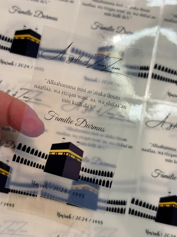 A gift of zamzam stickers
