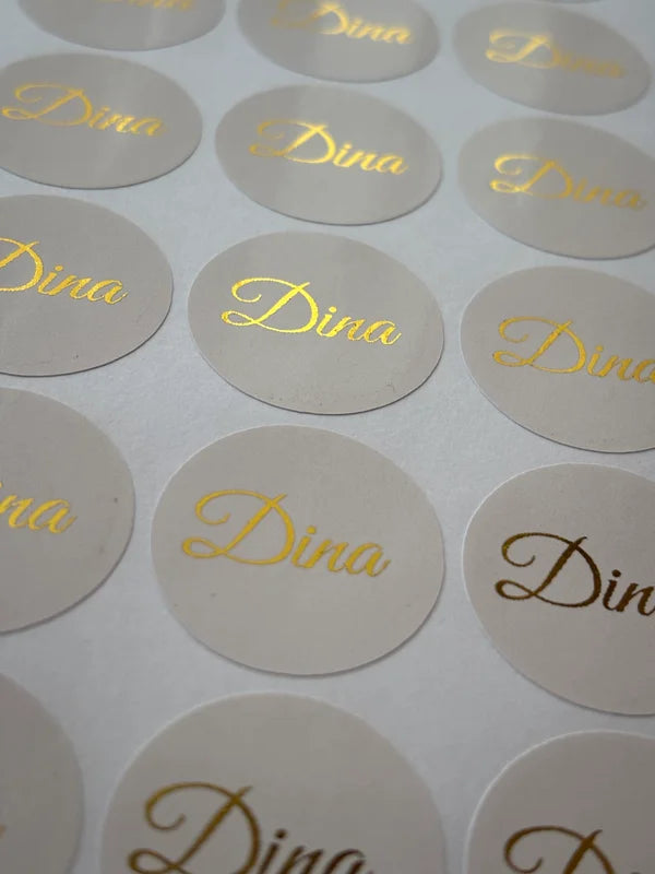 Ronde stickers || goudfolie