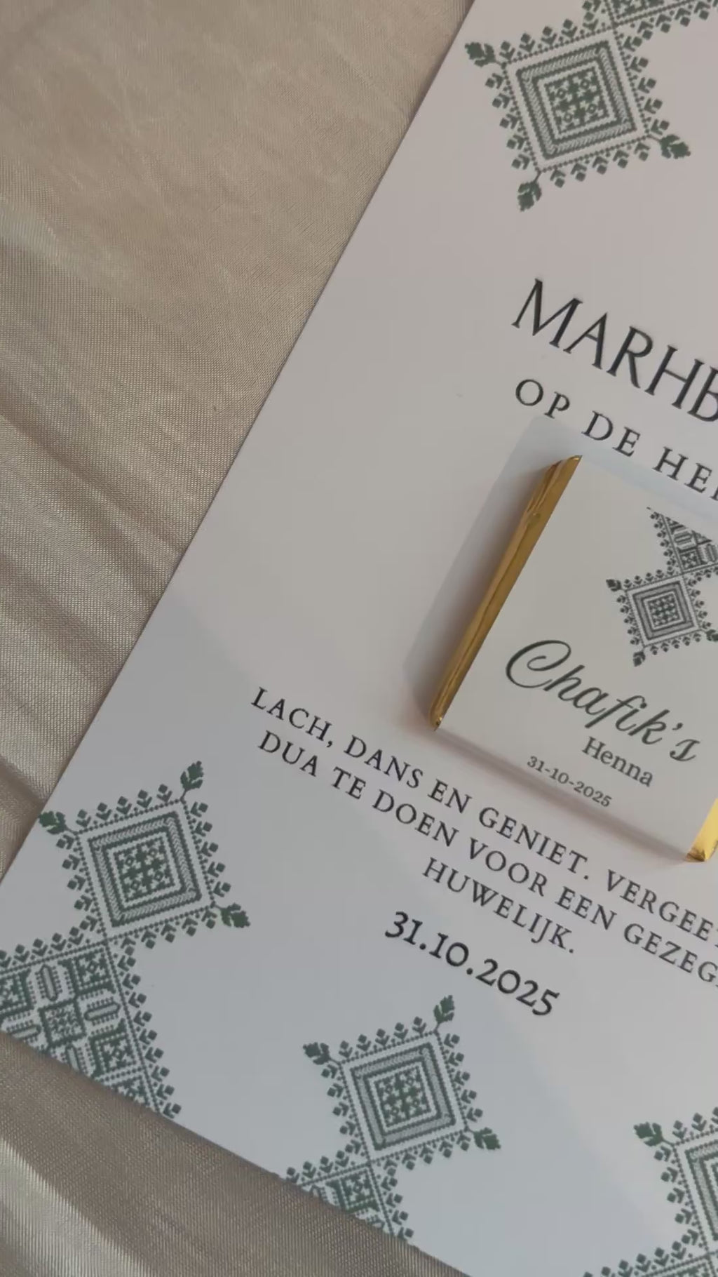Henna Tafelkaart | met mini chocolade